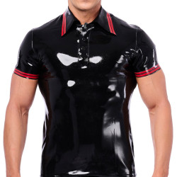 XRUB Latex Polo en latex Xrub Noir-Rouge